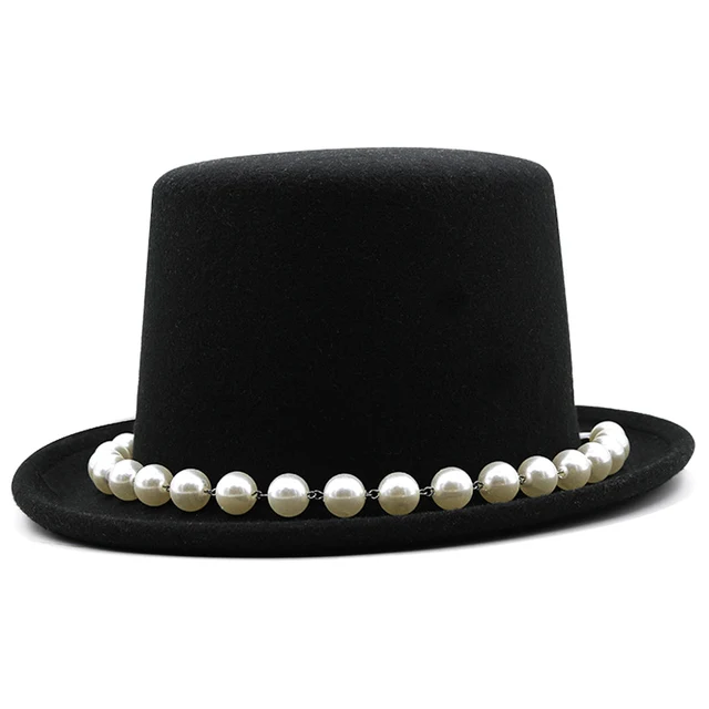 100% Wool Felt Black Top Hat Cylinder 