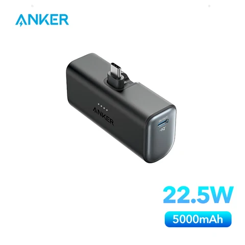 Anker Nano Power Bank Built-in Lightning 5K 12W, Bundle with Built-in USB-C  5K 22.5W for iPhone 15/15 Plus/15 Pro/15 Pro Max, iPhone 14/13 Series, and