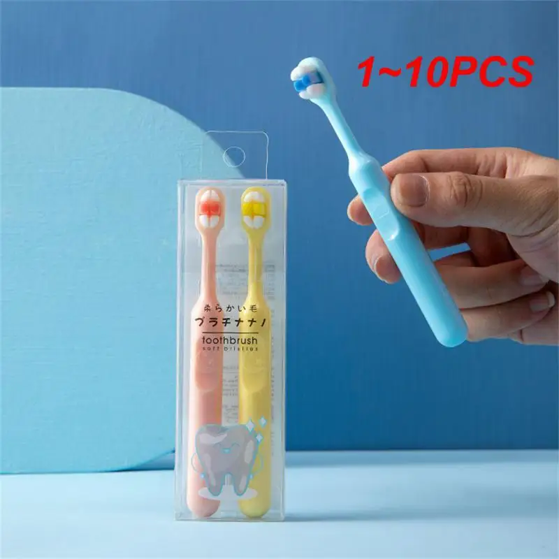 

1~10PCS Oral Care Children Cute Cartoon Sucker Toothbrush Brush Oral Care Three Sided Soft Bristle Kids Toothbrush