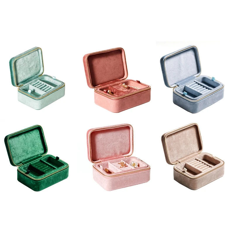 

Multicolor Jewelry Box Necklace Ring Earring Jewelry Display Box Flannel Case