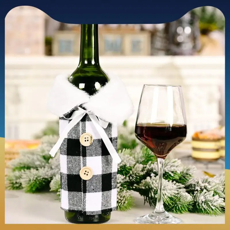 

Рождественские Сумки, праздничные Чехлы для бутылок с Санта-Клаусом и шампаном, рождественские настольные украшения для дома