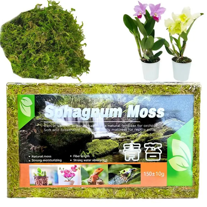 

150g Natural Sphagnum Moss Dry Peat Moss Potting Mix Soil Moisturizing Nutrition Organic Fertilizer for Plant Growth Moss Crafts