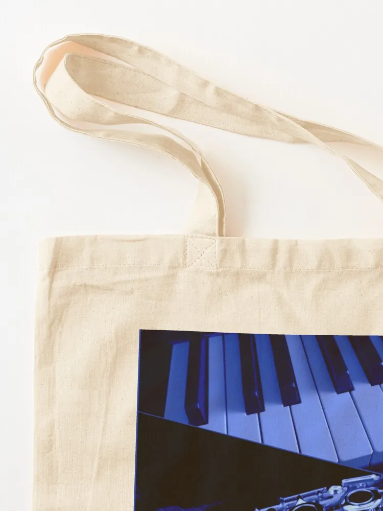 Playing The Blues - Большая сумка-тоут с коллажем для флейты и фортепиано женская ручная