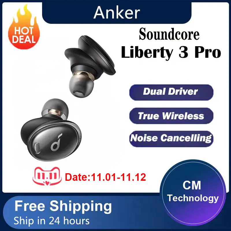 

Anker by SoundCore Liberty 3 Pro TWS Bluetooth 5.2 Hybrid Active Noise Cancellation Headphones A3952 Bluetooth Headphones