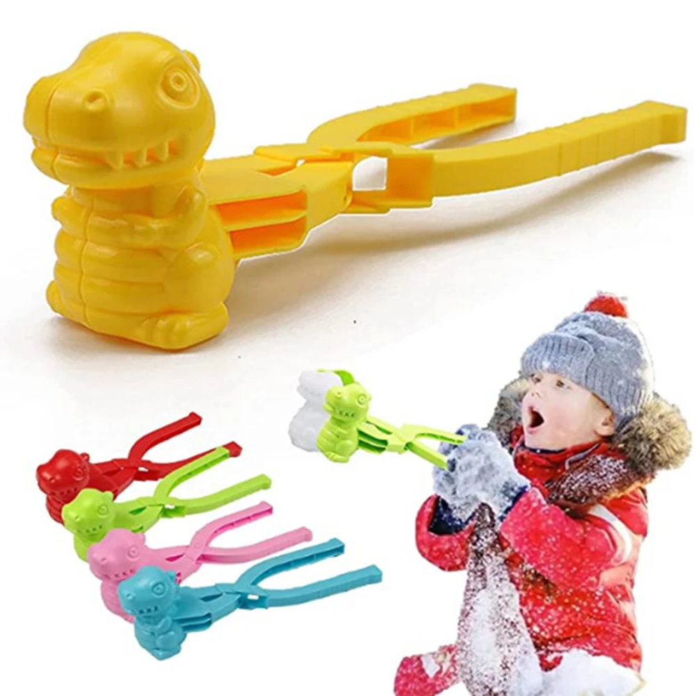 

Dinosaur DIY Snowball Tool with Handle Plastic Snow Ball Mold Clip Multipurpose Snow Sand Mold Clip for Kids Outdoor Sports Toys