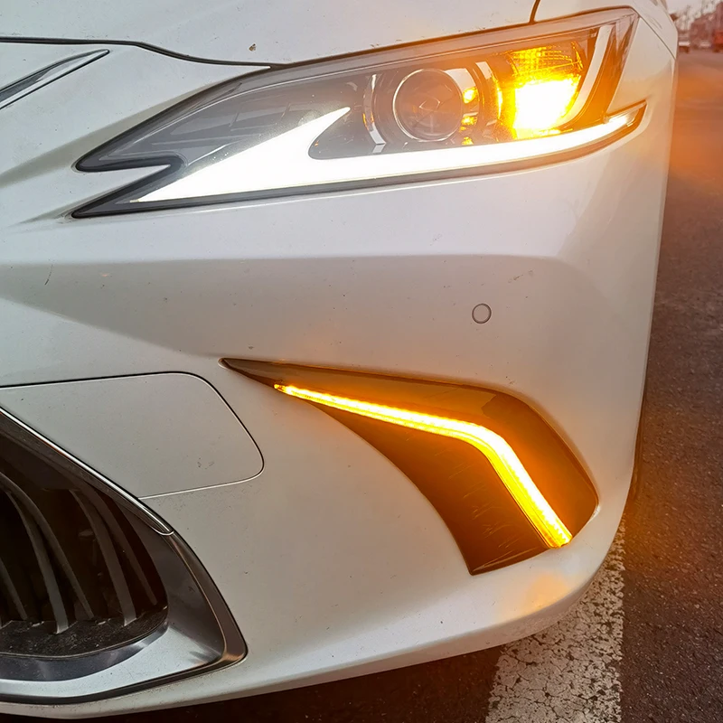Фото Подходит для Lexus ES200260300350500 2018-2025 годов, фонарь переднего бампера, передняя противотуманная фара, дневные ходовые огни, аксессуары для указателей поворота №3