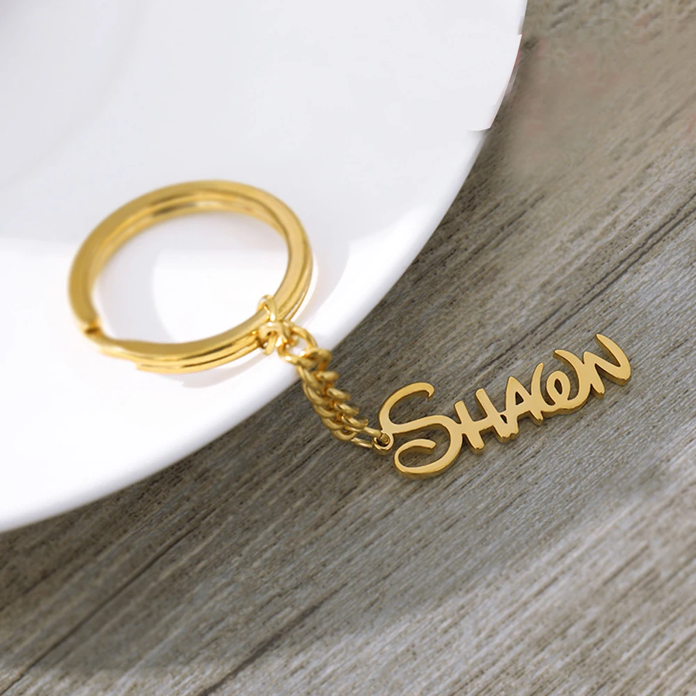 

Personalized Stainless Steel Custom Name Keychain Keyring Llavero Personalizado Hombre Key Tag for Men Women Gift Chaveiro