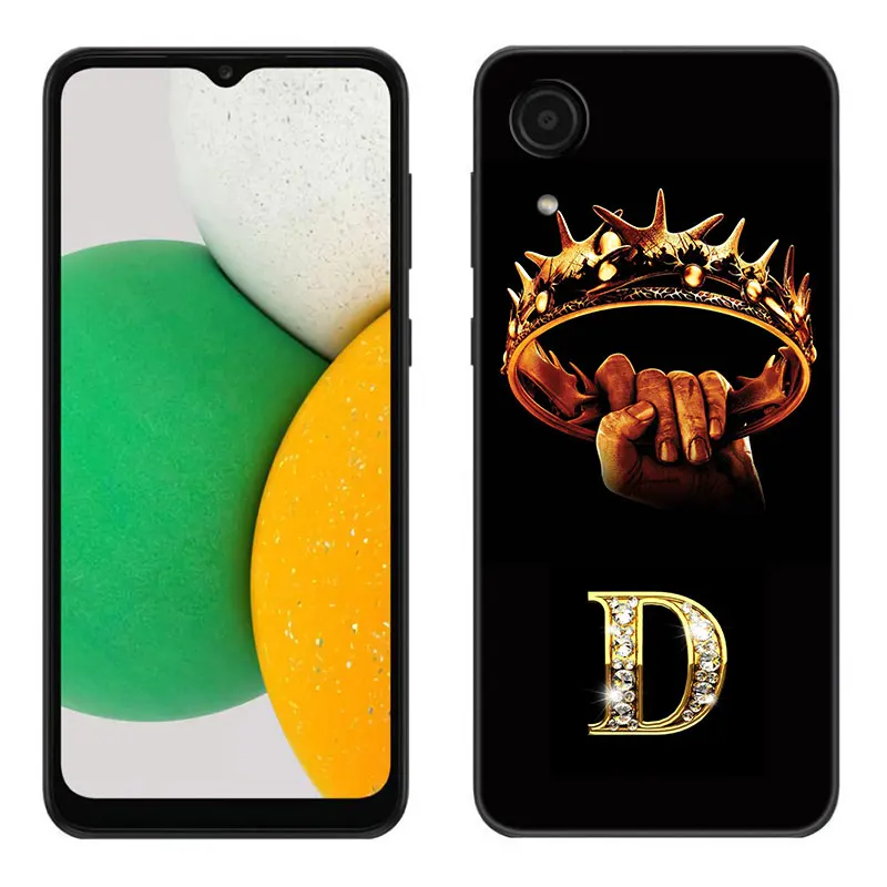 Diamond Crown Letter A-Z Phone Case For Samsung Galaxy A01 A03 Core A02 A10 A20 S A20E A30 A40 A41 A5 A6 A8 Plus A7 A9 TPU Cover images - 6