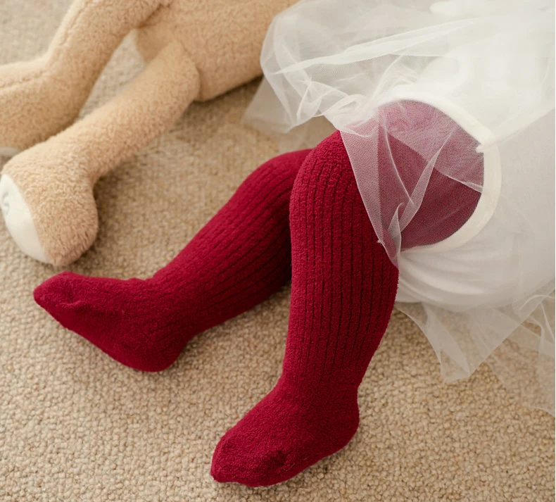Детские колготки для девочек, однотонные чулки с эластичным поясом,  облегающие носки, колготки для повседневного ношения | AliExpress