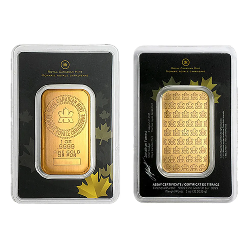

Business Gift 1 oz Royal Canadian Mint RCM Gold Bar Sealed Individually Wrapped Gold Bar Independent Serial Number