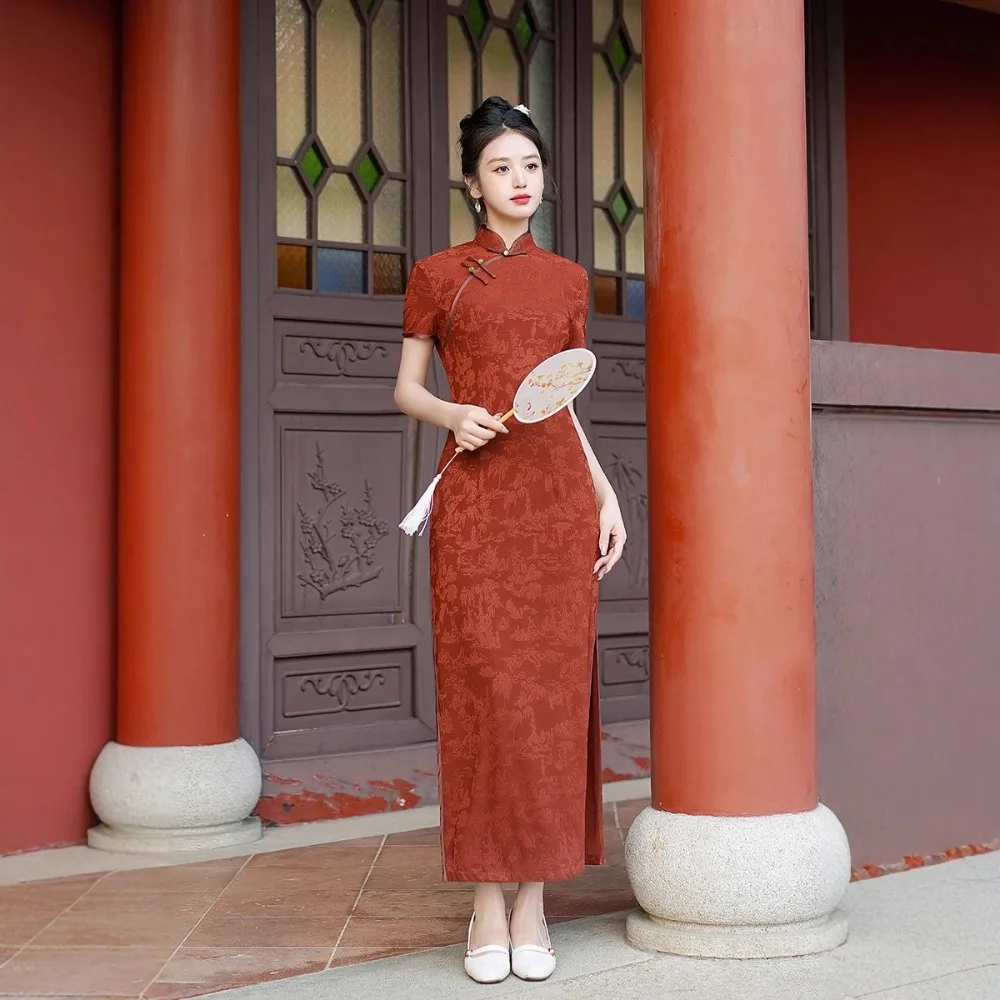 Фото Китайское платье Cheongsam Qipao, уличная одежда в этническом стиле, винтажная женская одежда, винтажные костюмы для косплея, сценическая вечеринка №5