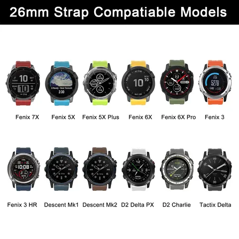 Силиконовый ремешок для часов Garmin Fenix 5 6 7 5X 6X 7X 3 HR Forerunner 935 945 955 Ремешок для умных часов Браслет 22 мм 26 мм