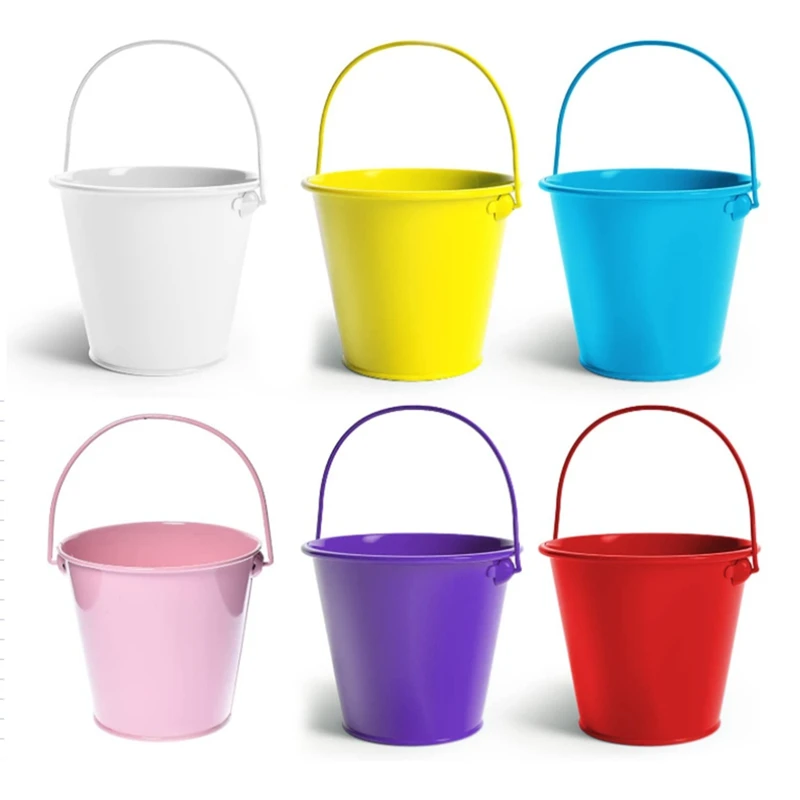 

Small Metal Buckets With Handle 6 Pcs - 20 Fl Oz Capacity Fit For Party Décor, Organizing & Decorating Playrooms Easy To Use