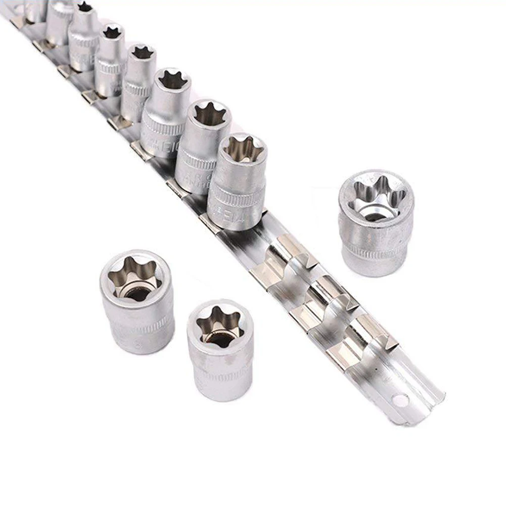 

11 Pcs Torx Socket Spanner Set 1/4'' 3/8'' Torx Key Nuts Socket W/Rail E4-E20 For Workshop Repairing Wrench Adapter Manual Tools