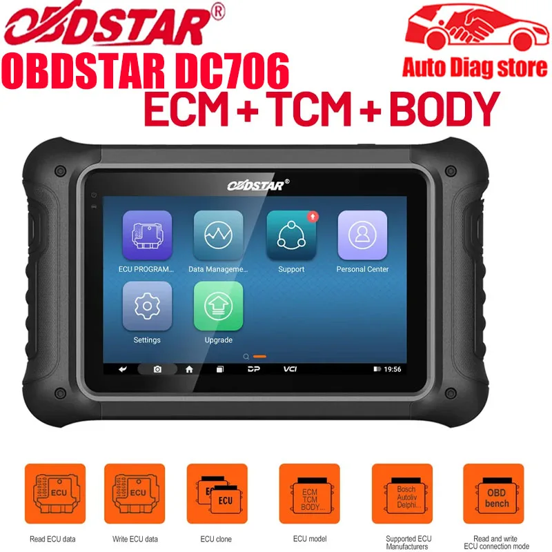 OBDSTAR DC706 ECU Tool A/B/C Версия для автомобилей и мотоциклов ECM/TCM/BODY Clone от OBD или BENCH