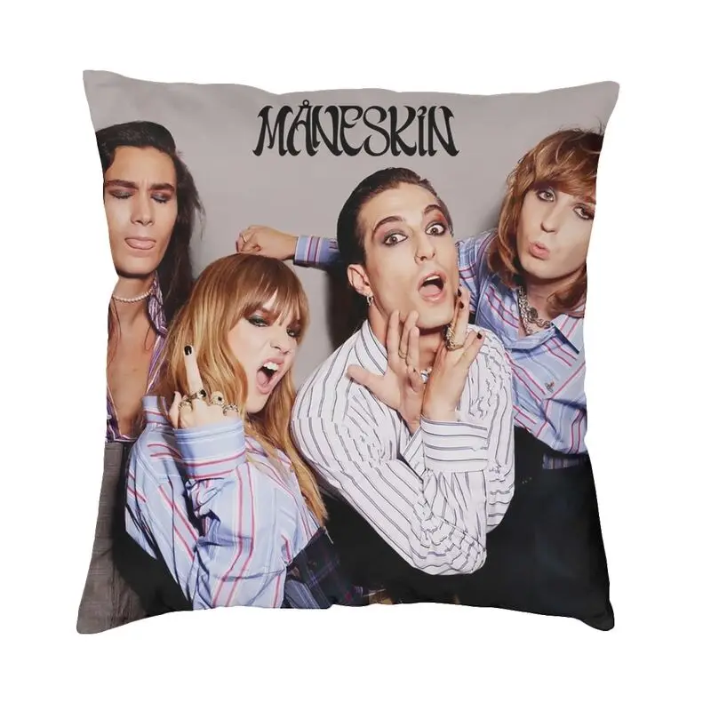

Квадратный Чехол-Подушка Maneskin на заказ, домашний декор, 3D двухсторонний чехол для дивана с принтом в виде римской рок-группы