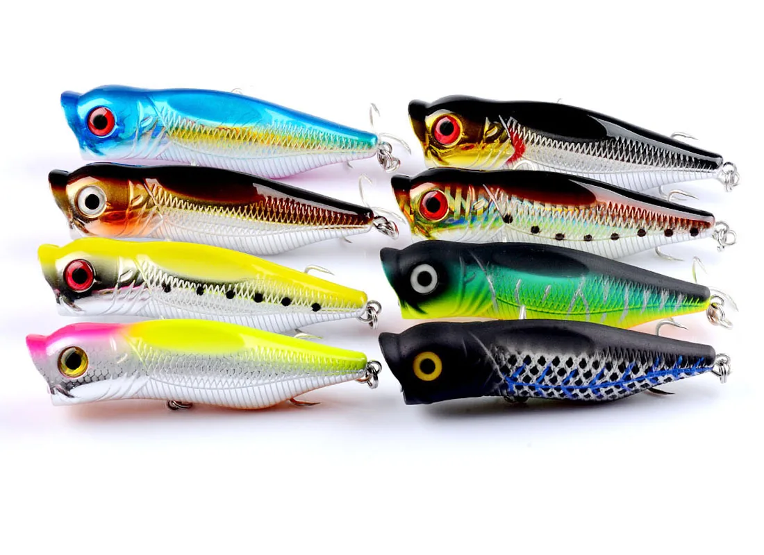 1Pcs Fishing Lures 9.2cm 17g Floating Popper Bait 8 Color Hard Bait Artificial Wobblers Plastic Fishing Tackle with 6# Hooks images - 6