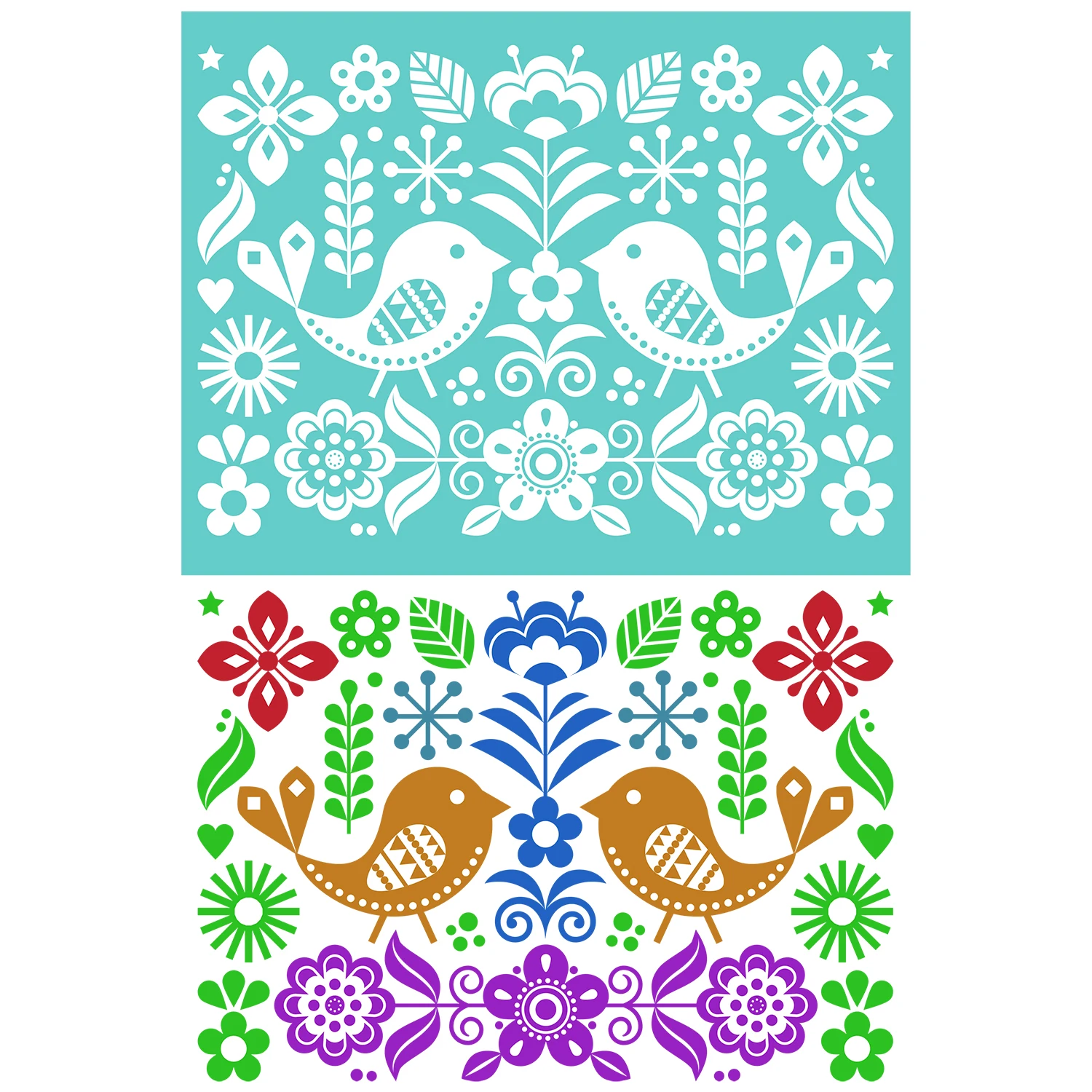 Многоразовый Набор Трафарет Для Шелкографии С Дизайном Птиц Печати В Сумке