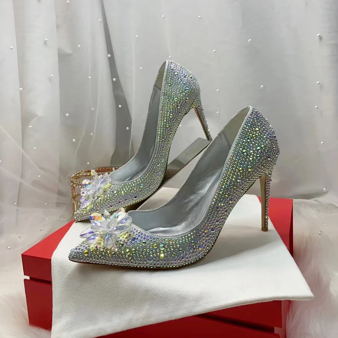 

Doris Fanny New Arrival Silver Shoes Sexy Heels Large size Woman high heels Lady Wedding Shoes Pumps