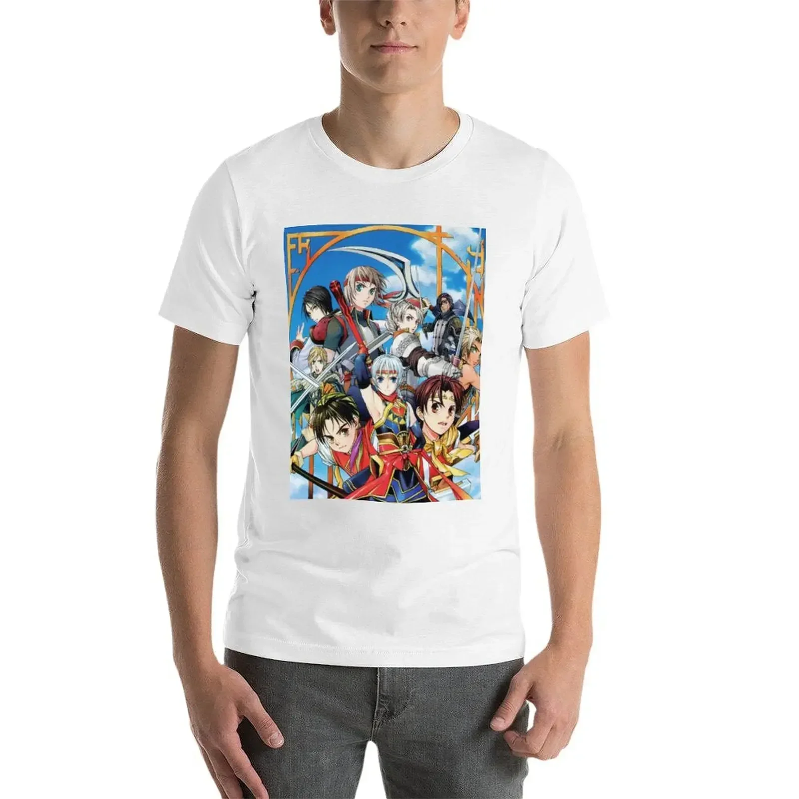 Футболка Suikoden Heroes винтажная футболка с рисунком на заказ рубашка аниме мужская