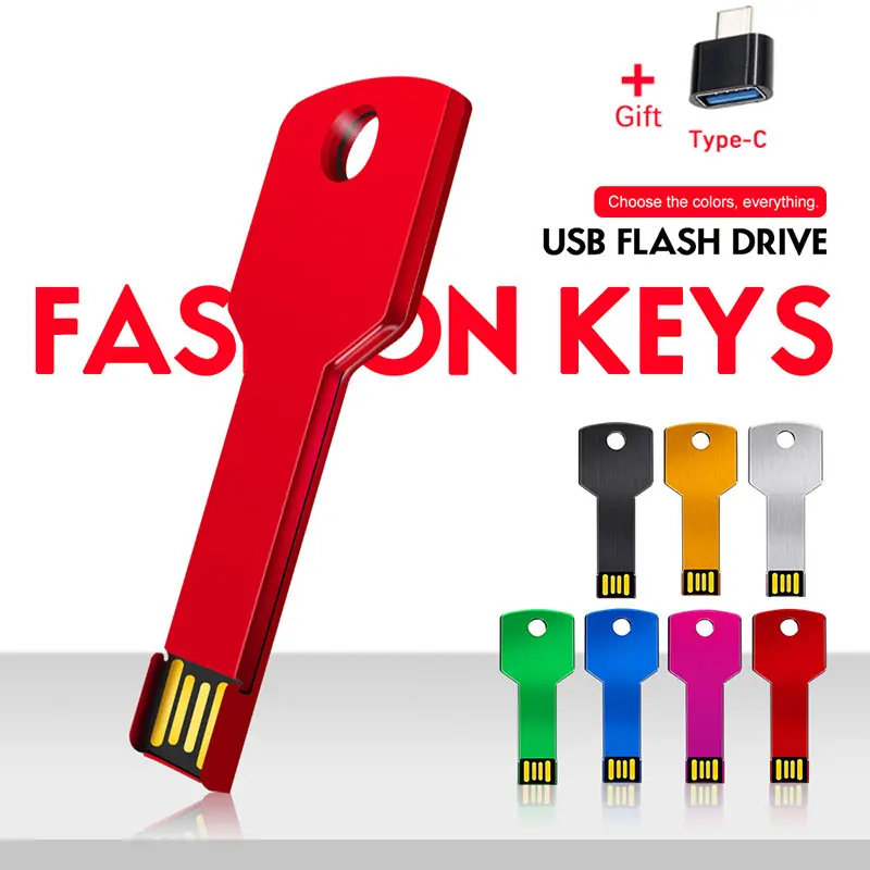 

Pen Drive 2.0 USB Key Flash Drive 128GB Metal High Speed Usb Stick 64GB Pendrive 32GB memoria usb flsdh 4GB 8GB 16GB U Disk