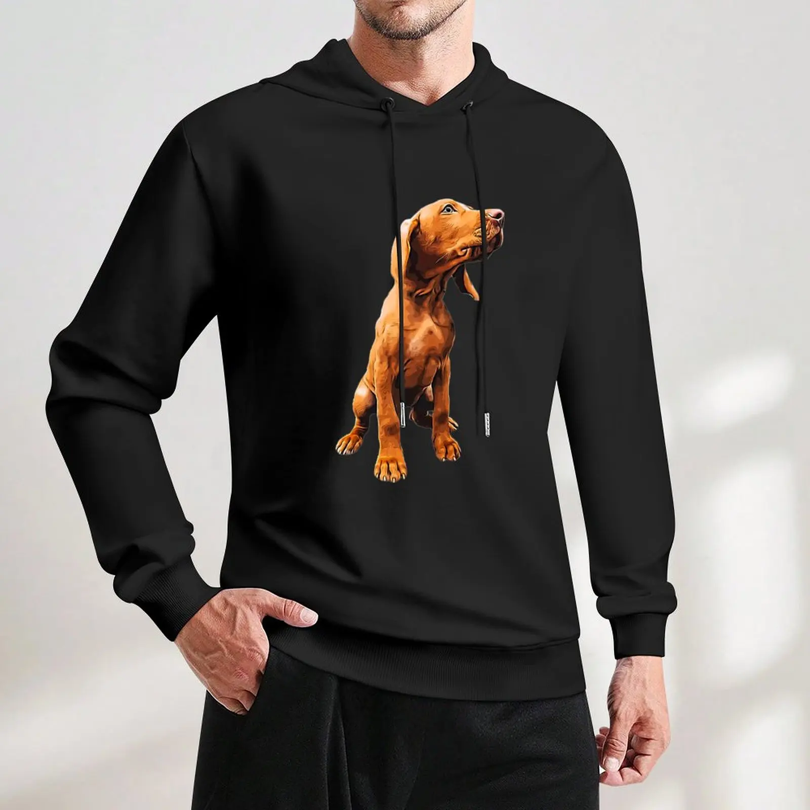 Vizsla Puppy-Угорский пуловер с капюшоном и графическим рисунком мужская одежда