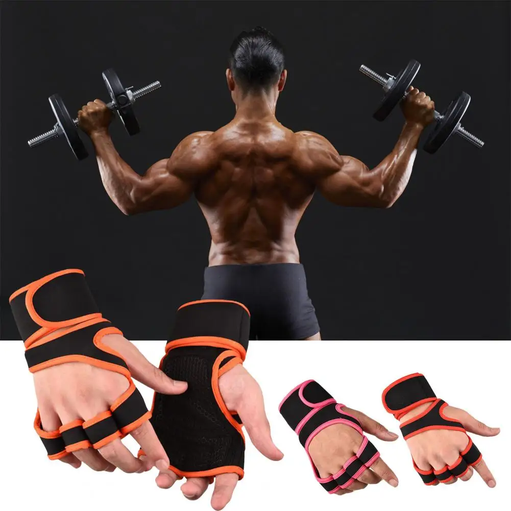 

1 Pair Weight Lifting Training Gloves Washable Women Men Fitness Sports Body Building Gymnastics Grips Hand Palm Protector Glove