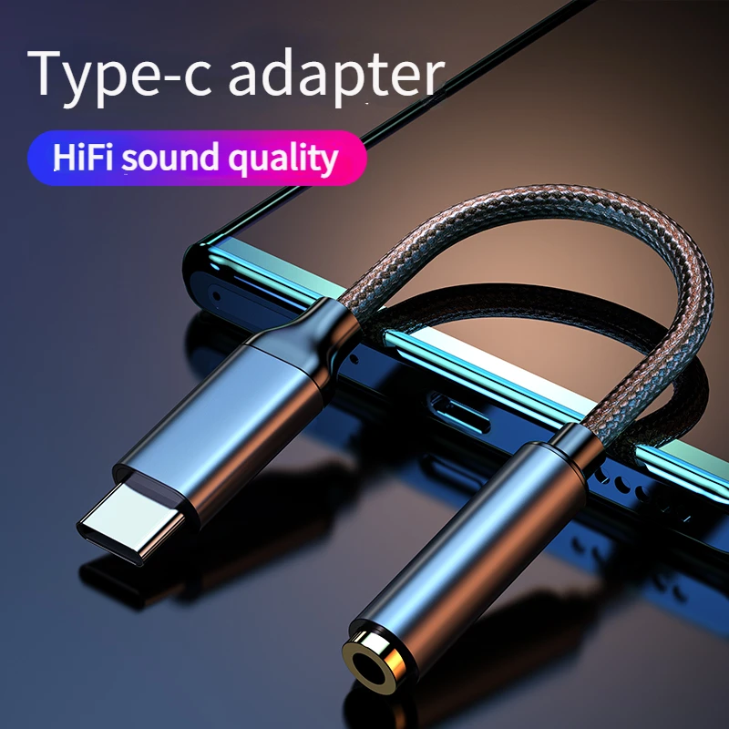 

Type-c Headphone Adapter Type-c Round Type-c Android Digital Audio Adapter Converter 3.5mm Connector Converter Cable