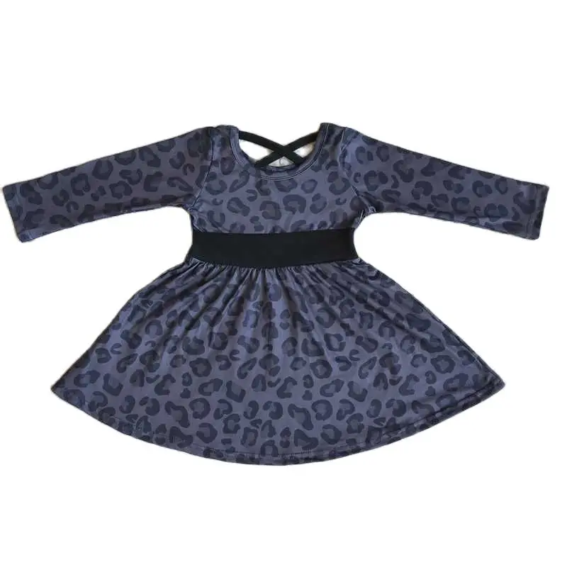 

6 цветов, детская одежда, детские платья с длинным рукавом и леопардовым принтом для девочек, молочный шелк