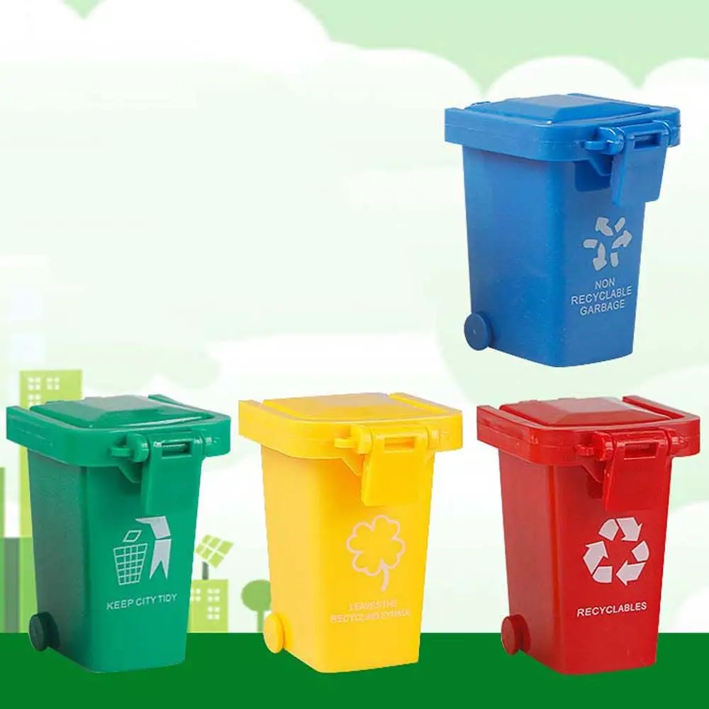 

Simulation 1:12 Dollhouse Mini Trash Can Toy Garbage Truck Cans Curbside Vehicle Bin Toys Kid Simulation Furniture Toy Gift