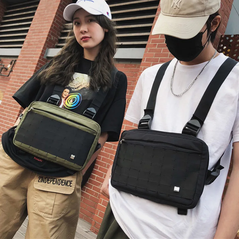 

Streetwear Chest Rig Bag Unisex Functional Tactics Chest Bags Adjustable Harajuku Style Hip Hop Bag Lady Tooling Vest Chest Pack