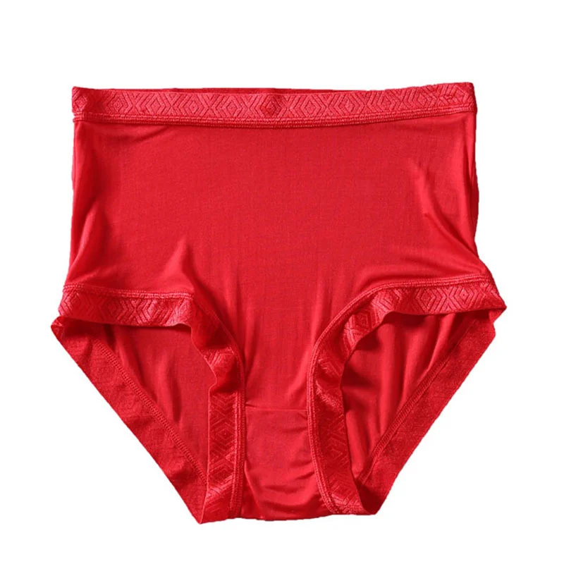 

Silk High Waist Abdominal Women's Underwear Mulberry Silk Buttock Lace Side Shorts Thin Traceless Breathable Boxer Pants