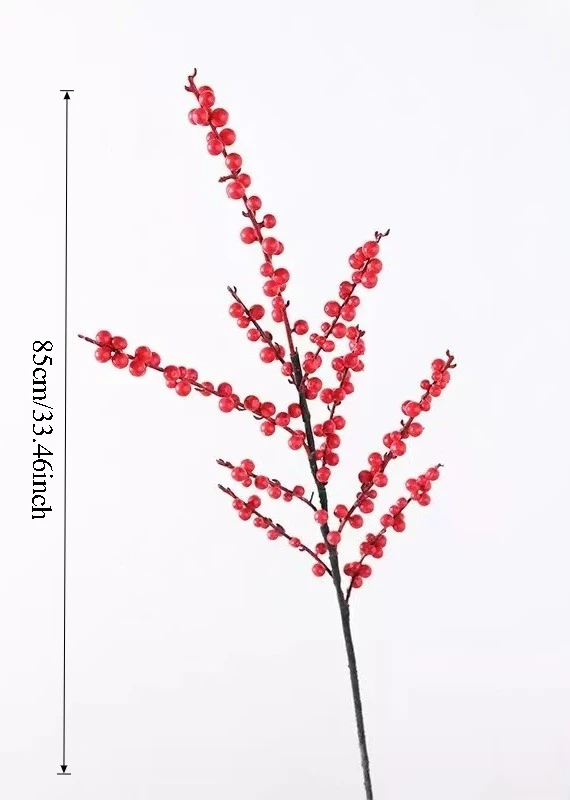 

1 шт., искусственные падубы, красные фрукты, высококачественные искусственные цветы, 76 см, декоративные украшения для гостиной, стола, ярко-красные