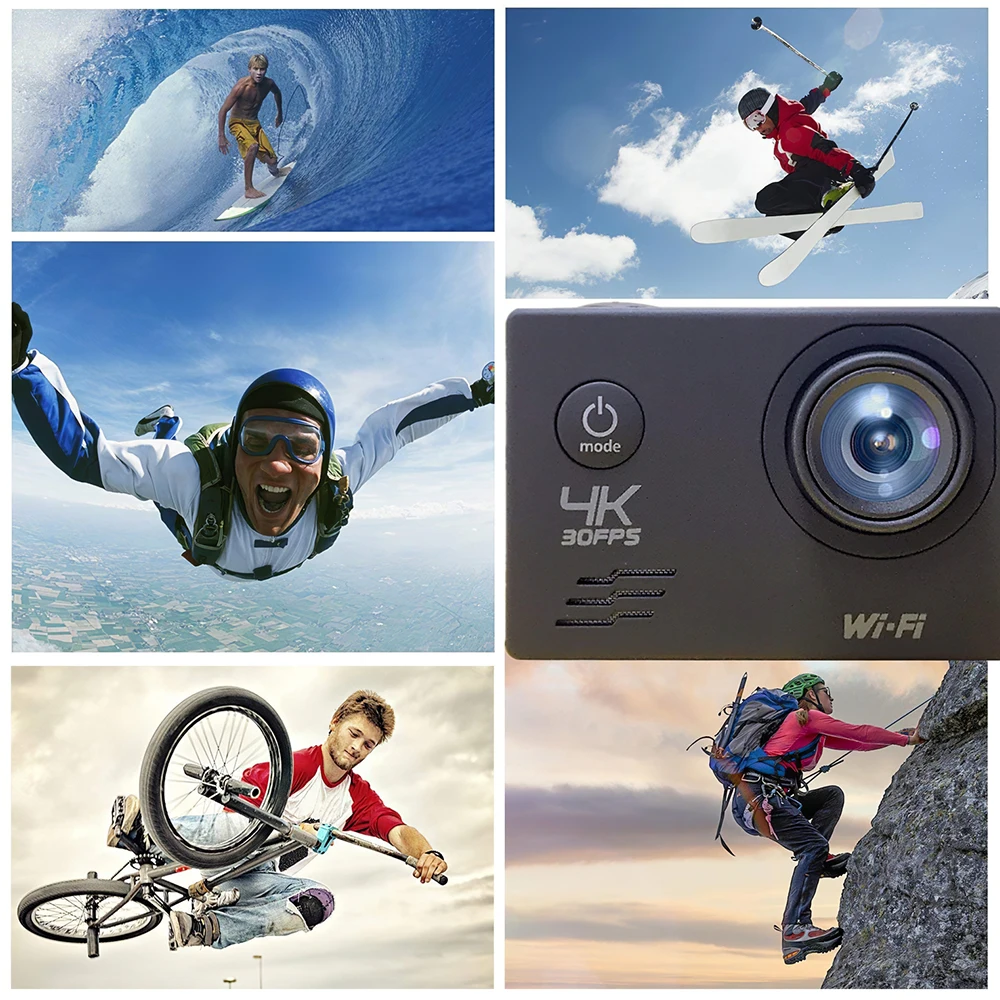 Подводная Экшн-камера F9 4K Full HD Wi-Fi 2 0 дюйма водонепроницаемая | Электроника