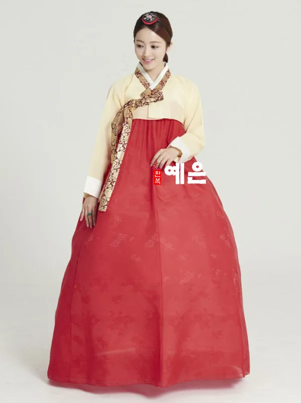 

Женское платье Hanbok, сделанное на заказ корейское Современное женское платье Hanbok с высокой талией, элегантное традиционное платье Hanbok