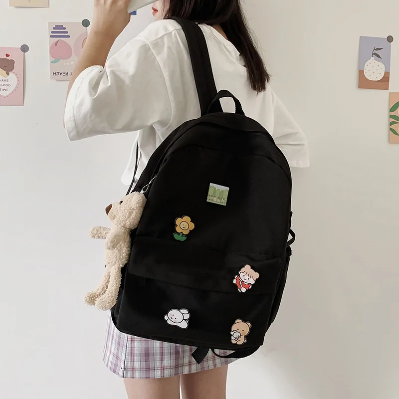 

Женский нейлоновый милый рюкзак с медведем, женский рюкзак для учеников колледжа, школьный рюкзак для девочек-кукол, модные женские сумки для книг