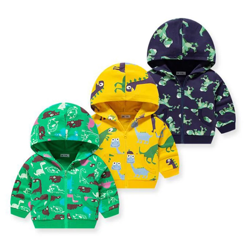 

Kids Baby Boys Girls Cartoon Dinosaur Hooded Zipper Coat Children Clothing Casual Kids Baby Girls Boys Long Sleeve Cardigan Coat