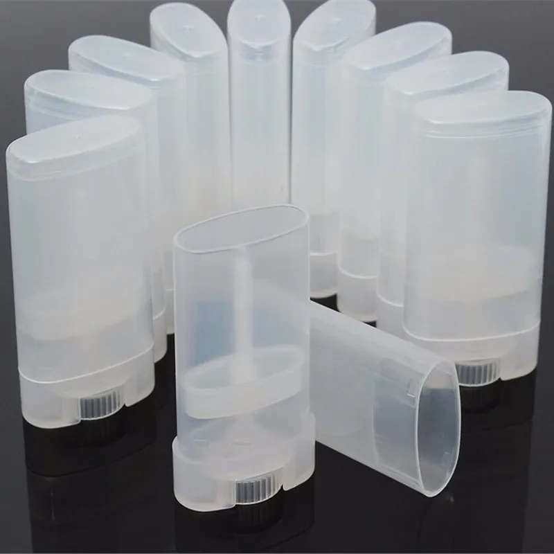 

20ml 5Pcs Empty Lip Balm Tubes Plastic Bottles DIY Oval Deodorant Clear White Lipstick Lipgloss Tubes Cosmetic Sample Containers