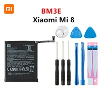 xiao mi 100 orginal bm3e 3400mah battery for xiaomi mi 8 mi8 m8 bm3e high quality phone replacement batteries tools
