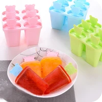 diy homemade popsicle ice cream stick mould bear cute round flat 6 grid ices cream mould popsicle ice cream stick mould freezer