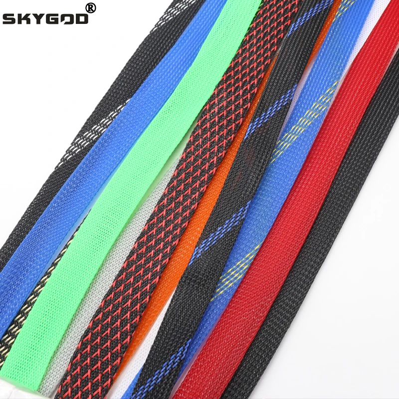 

1/5/10M New Tight PET Braided Sleeve 2 4 6 8 10 12 14 16 20 25 30mm High Density Insulated Cable Protection Expandable Sheath