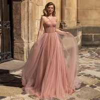 elfin modern glitter tulle halter prom dresses women long evening party dress boning pleated plus size formal event gowns