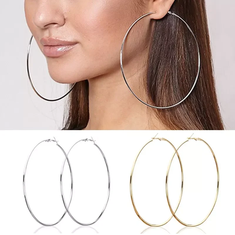 

Women 3-10cm Small Big Circle Hoop Earrings Statement Ear Ring Fashion Jewelry Gift Nightclub DJ 2020