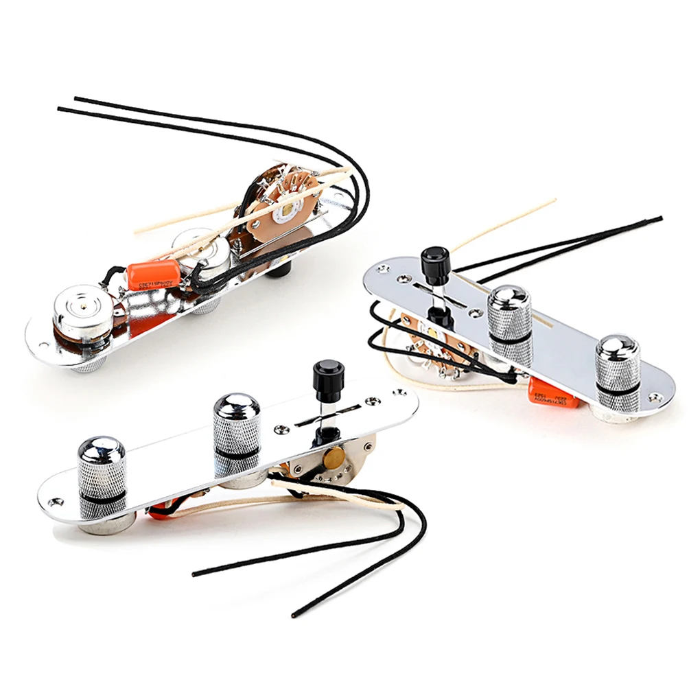 

Prewired Guitar Control Plate Volume Loaded 3 Way Switch Knob DIY Repair Assembly Replacement for Fender Telecaster