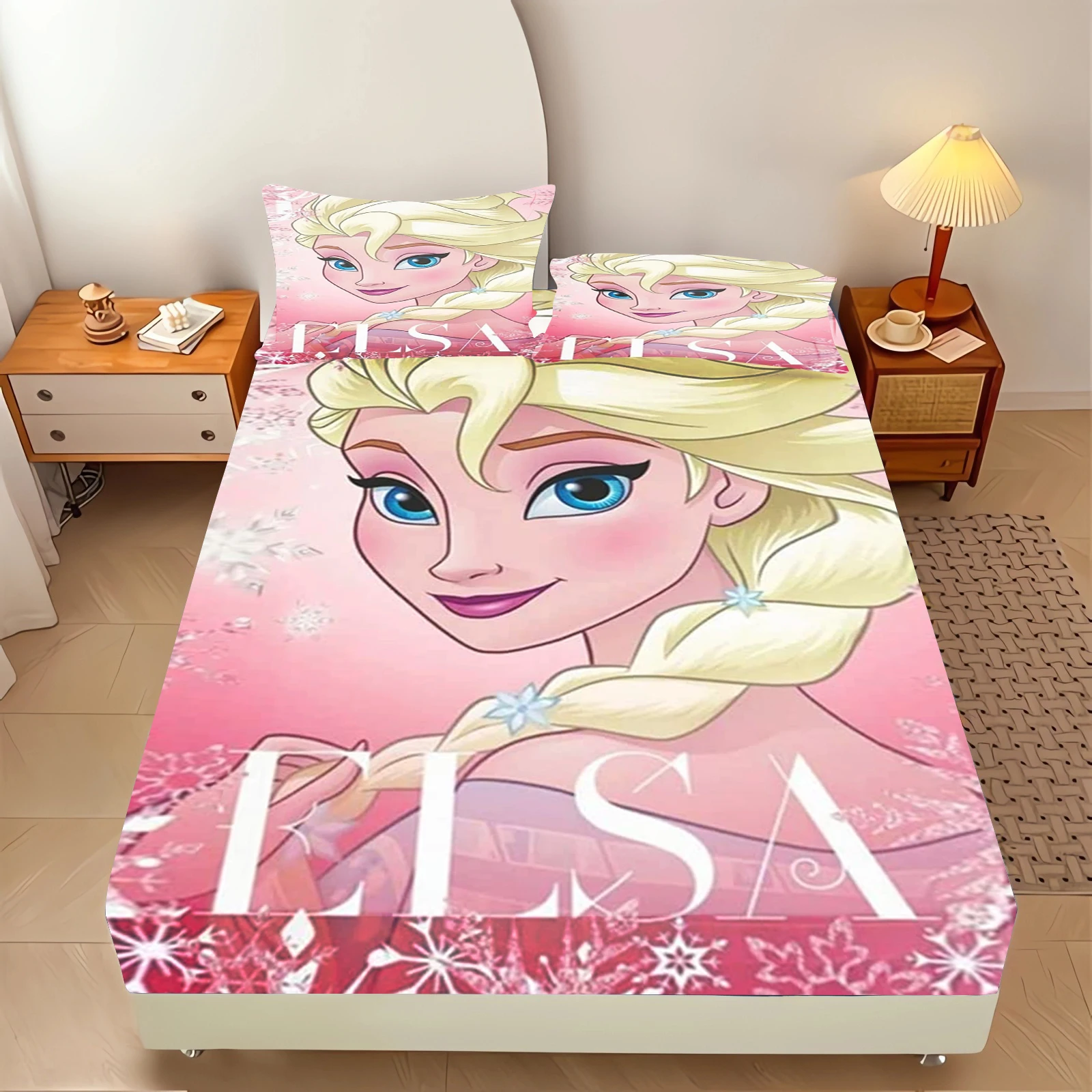 Принцесса Эльза комплект постельного белья из 100% полиэстера 2/3 шт. простыня и