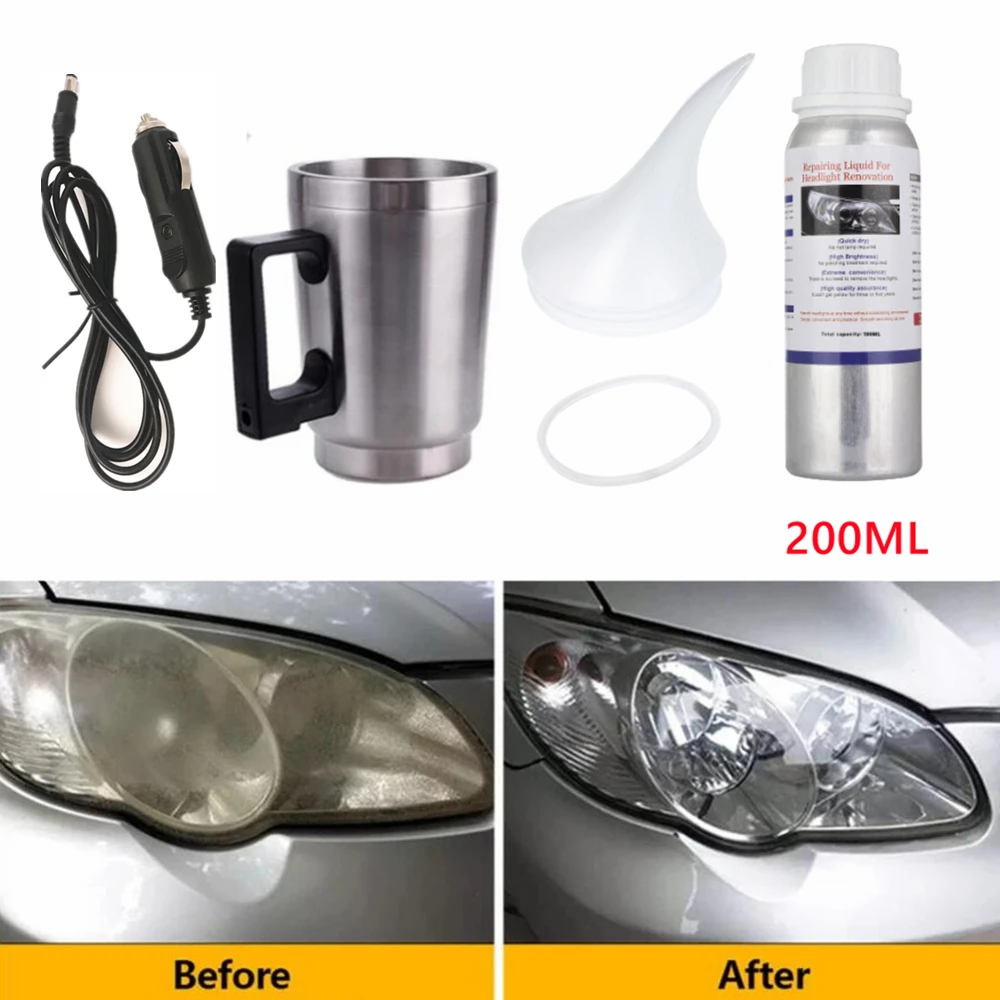 

Headlights Liquid Polymer 200ML Car Headlight Renovation Kit Workshop Automotive Care Tool Evaporator Headlights Polishing Kit