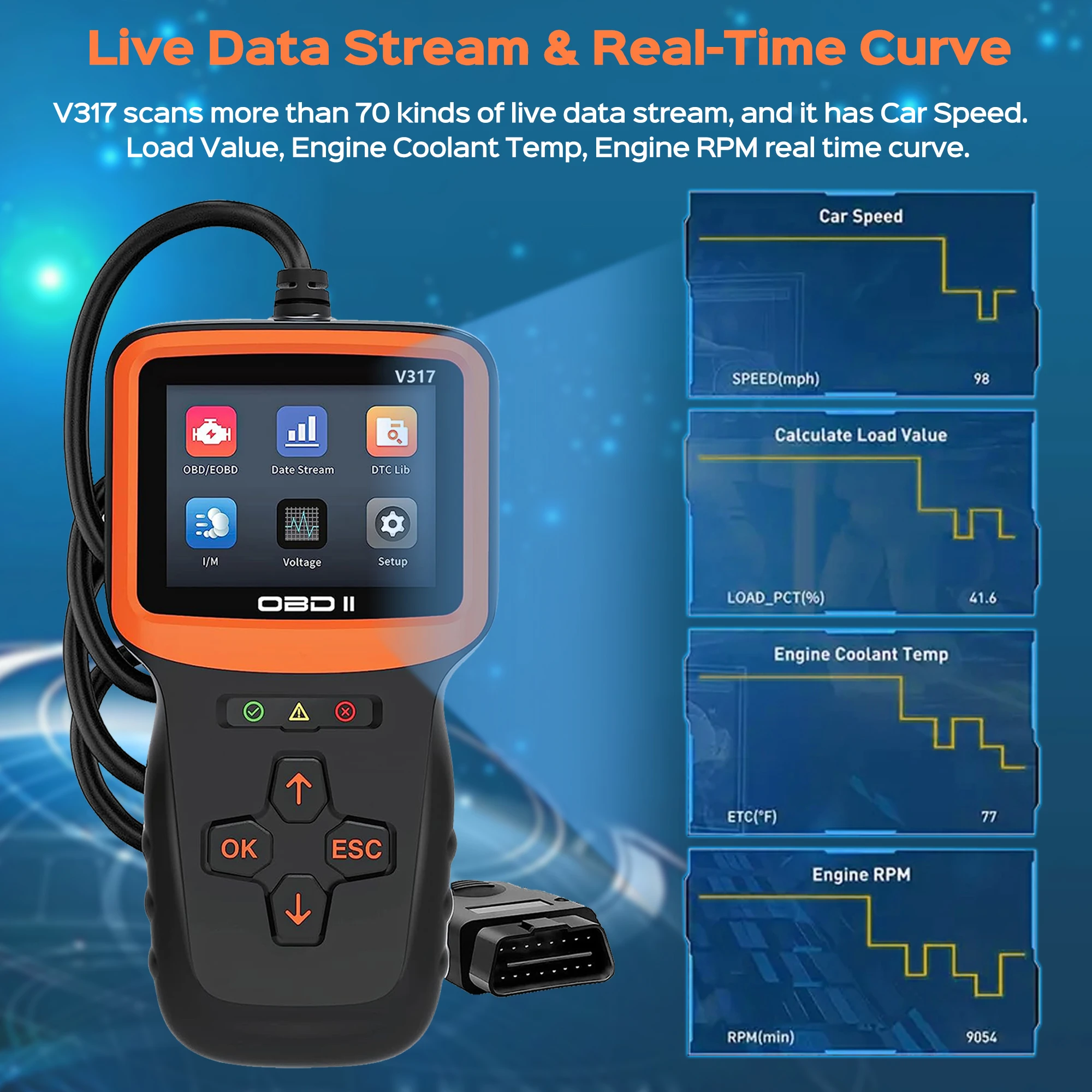 Диагностический сканер OBD2 считыватель кодов автомобиля неисправностей