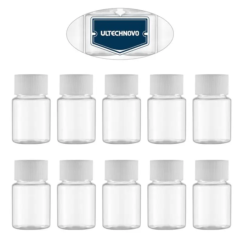 

10pcs Travel Size Plastic Bottles Empty Small Vials Screw Lid Refillable Containers for Powder Liquids (30ML)