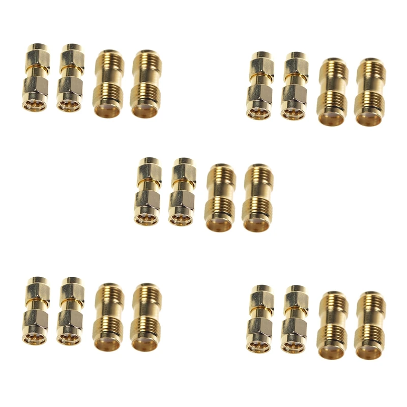

10 Pcs SMA Male To SMA Male Plug+ 10 Pcs SMA Female To SMA Female Jack RF Coaxial Adapter Connector