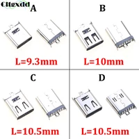 cltgxdd usb type c 3 1 6p 6pin 180 degree vertical patch 9 3mm 10 0mm 10 5mm usb female socket high speed transmission connector